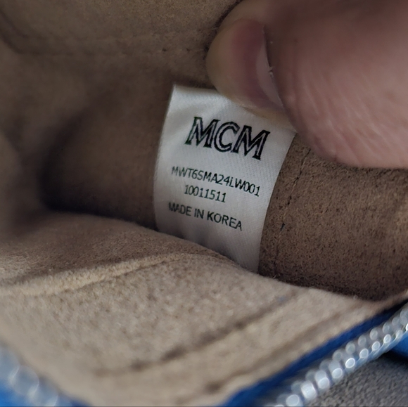 Authentic MCM Blue Leather Mini Bag - Picture 10 of 14